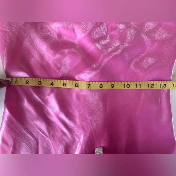 vintage 90s Y2K cache pink shiny maxi dress tie knot Size 4 *Flaws - Picture 12 of 14